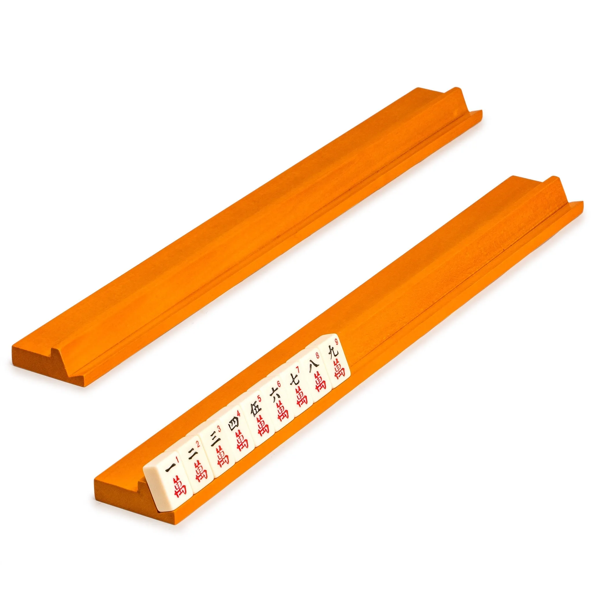 Classic Extended Length Wooden Mahjong Game Racks, 20" - Set of 4
